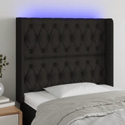 Testiera a LED Nera 103x16x118/128 cm in Tessuto 3124376