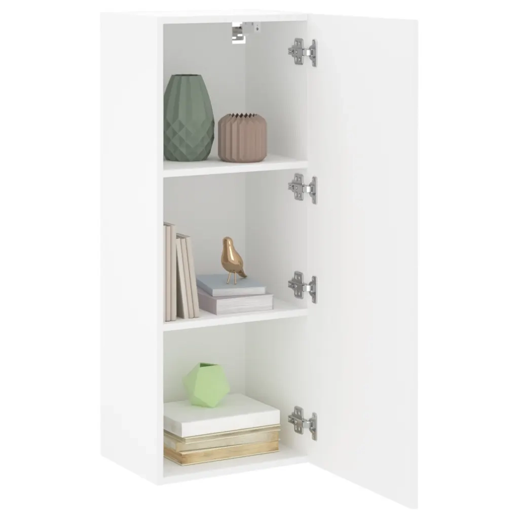 Mobile TV a Parete-Mobile TV a Muro Bianco 40,5x30x102 cm in Legno Multistrato