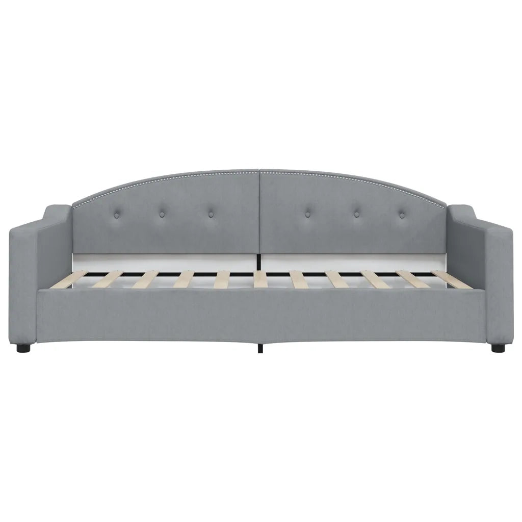 Divano Letto con Letto Estraibile Grigio Chiaro 100x190 Tessuto 3197607