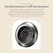 Termometro di carne in acciaio inossidabile - Griglia - Preciso (+/- 10F) - Doppia scala Celsius/Fahrenheit - Diametro 75 mm - Facile da installare