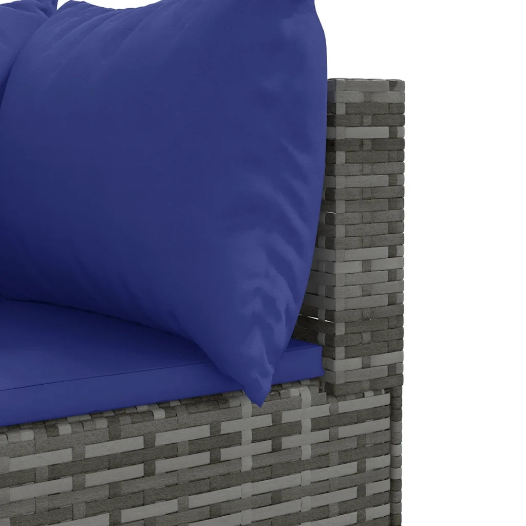 Set Divani da Giardino 6 pz con Cuscini in Polyrattan Grigio 3308111
