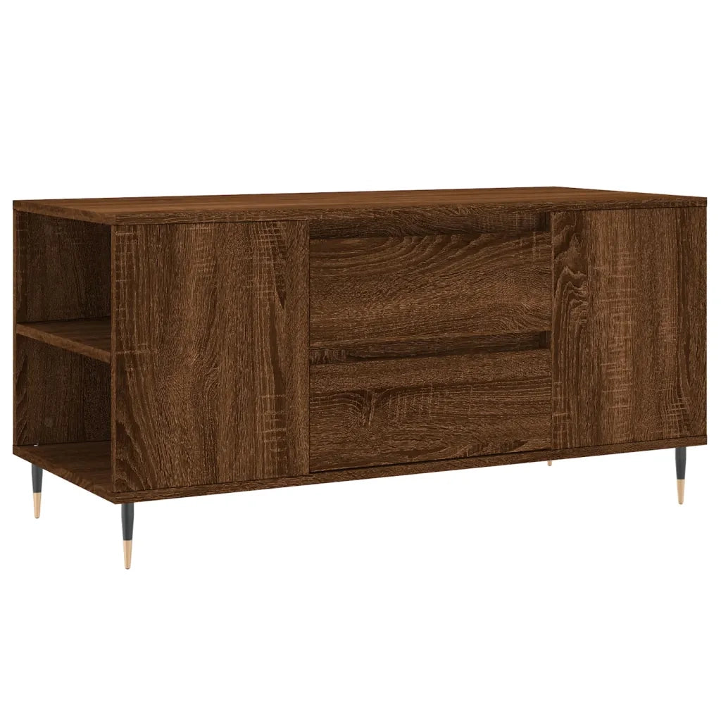 Tavolino Salotto Rovere Marrone 102x44,5x50cm Legno Multistrato 830995