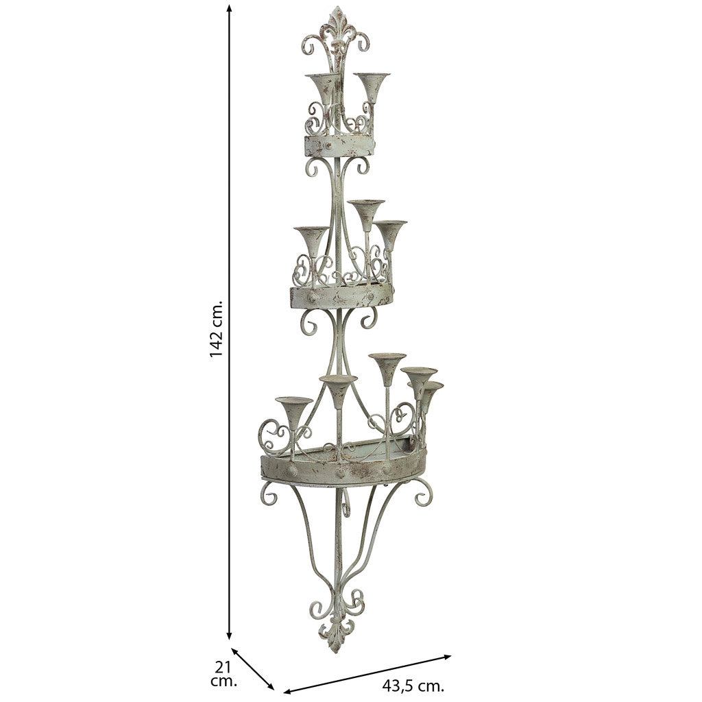 Lampada da parete in legno e metallo grigio invecchiato 43,5x21x142CM