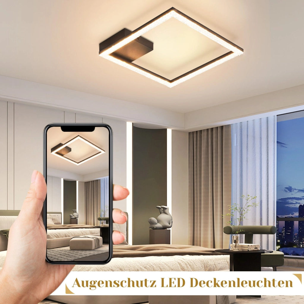 ZMH Lampada da soffitto plafoniera LED 12W bianco caldo cristallo metallo per soggiorno corridoio