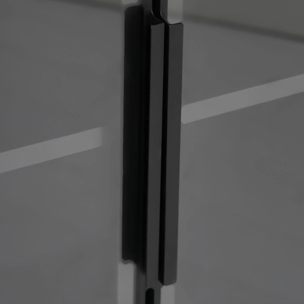Vetrina con Porta in Vetro e LED; con Ripiano Laterale Estraibile; Stile Moderno; in MDF e Vetro; Nero; 110;5??35??160 cm