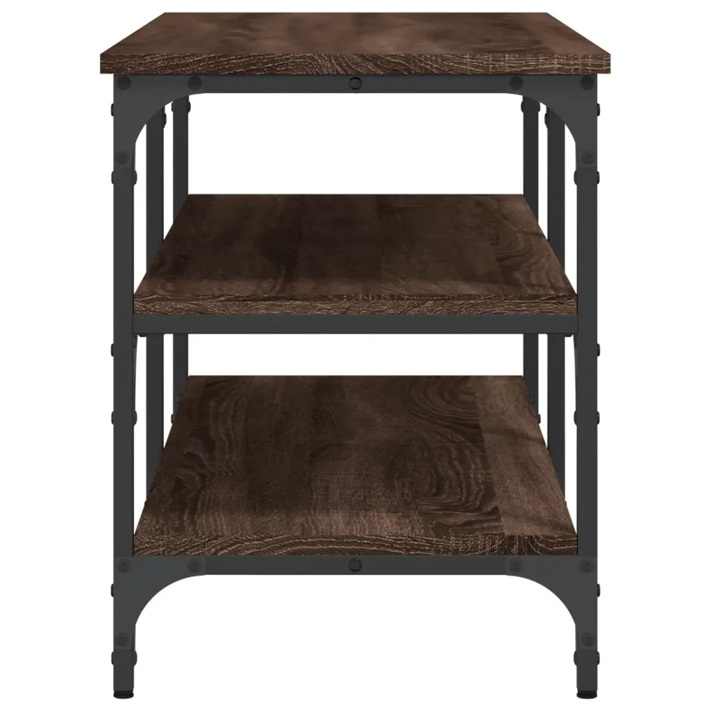 Panca Porta Scarpe-Sgabello-Panca Scarpiera Rovere Marrone 100x38,5x49 Legno Multistrato