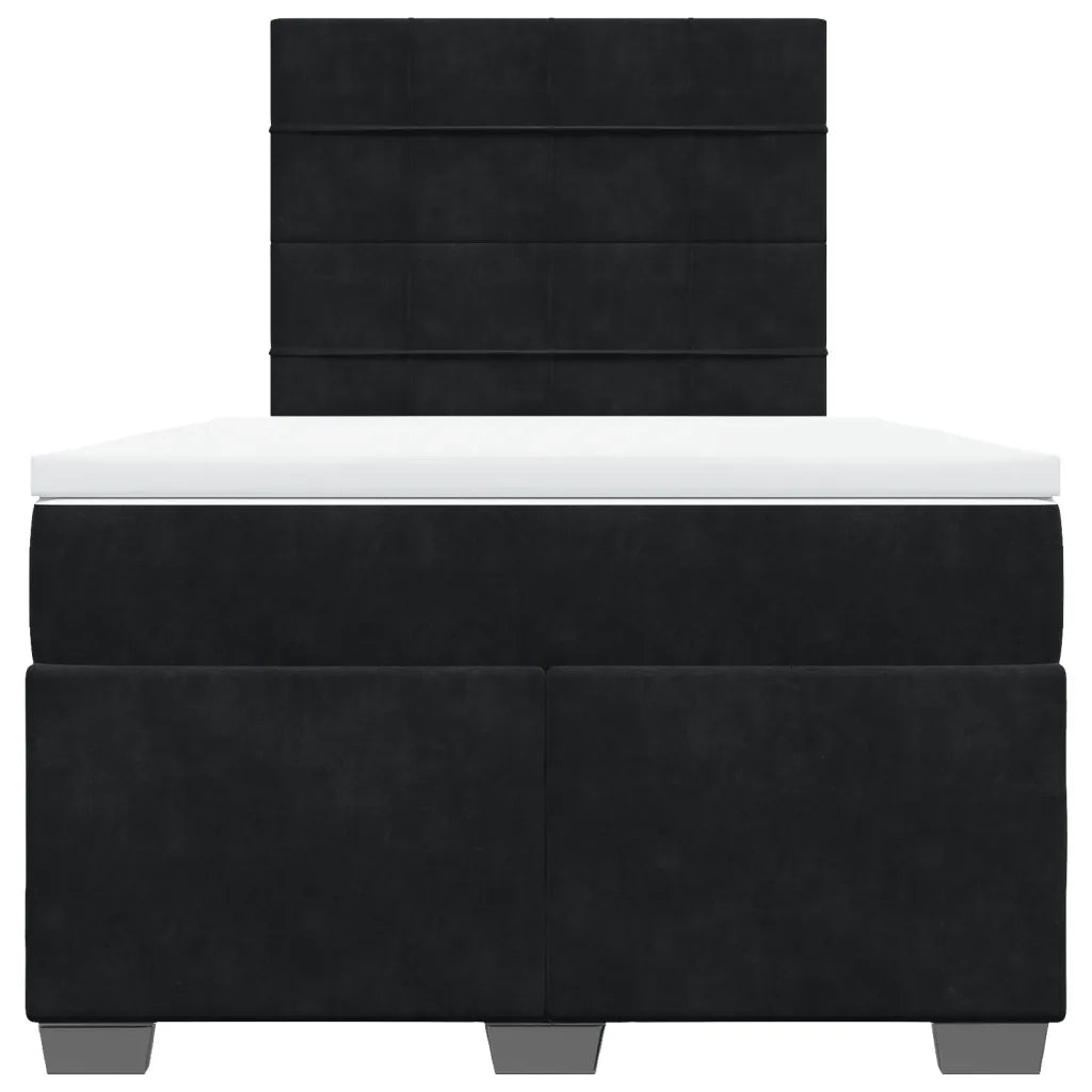 Giroletto a Molle con Materasso Nero 120x190 cm in Velluto