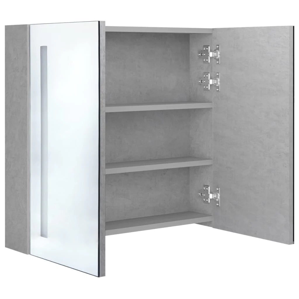 Mobile da bagno con specchio LED 62 x 14 x 60 cm MDF grigio 02_0006606