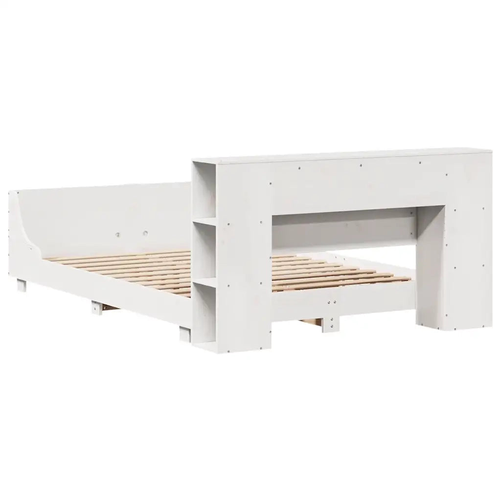 Giroletto senza Materasso Bianco 150x200 cm Legno Massello Pino