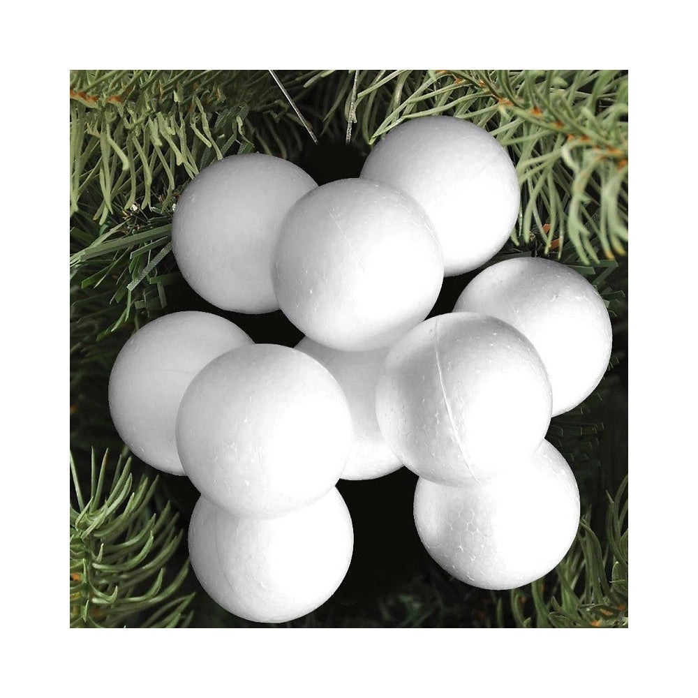 Trade Shop - 50 Palline Di Polistirolo Confezione Palla Natalizia 6cm Decorazioni Natalizie -