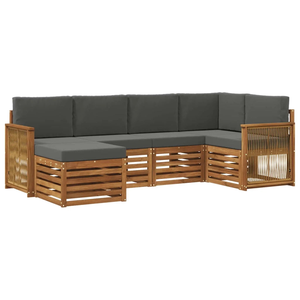 Set divano sezionale con cuscino 5 pcs Naturale e Antracite