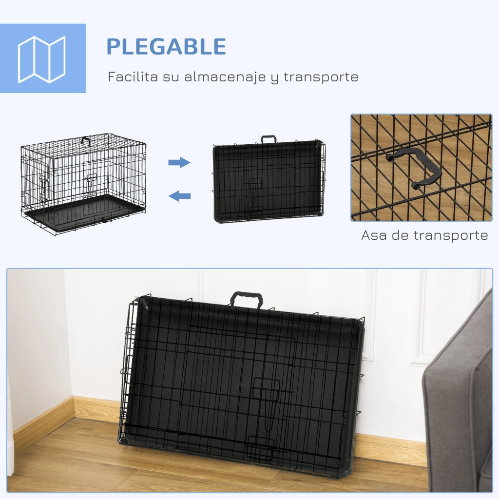 Trasportino per Cani Pieghevole ¨C zephmum ¨C Nero 75x48.5x53 cm