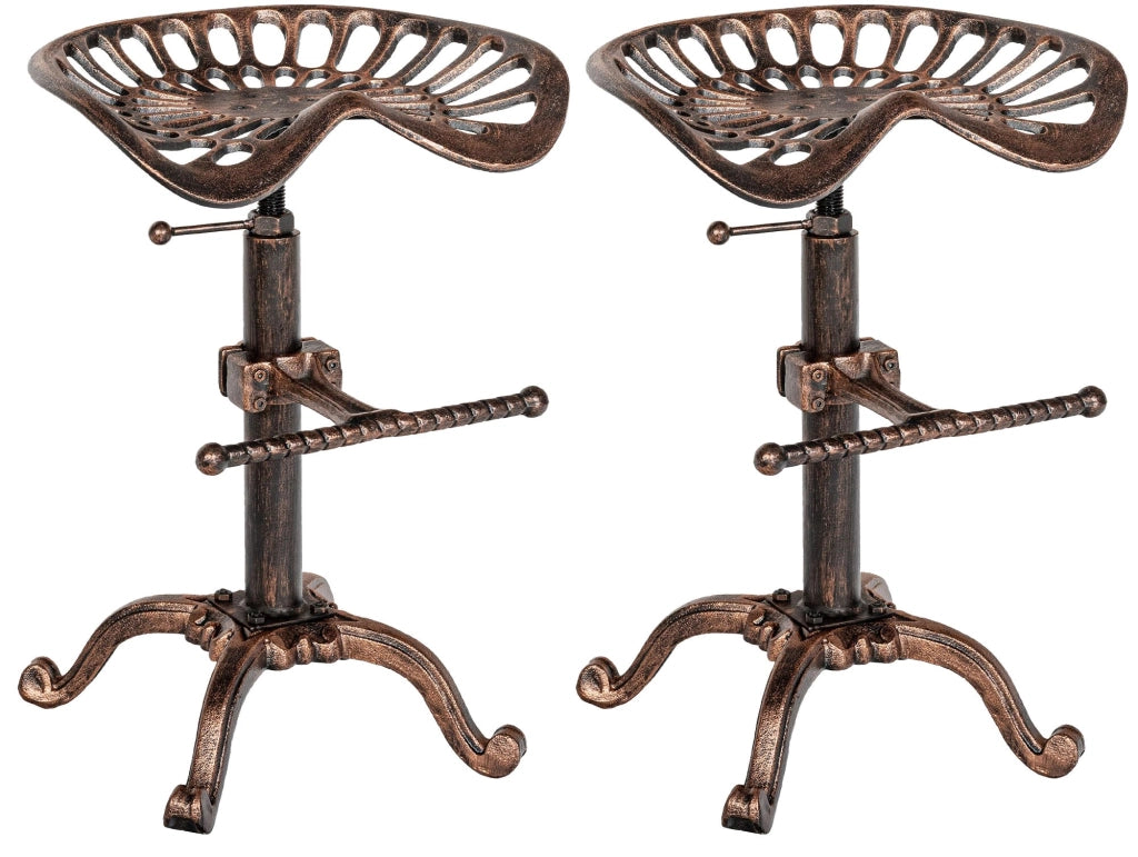 Set 2 Sgabelli Bar industriali Butch In Ghisa bronzo