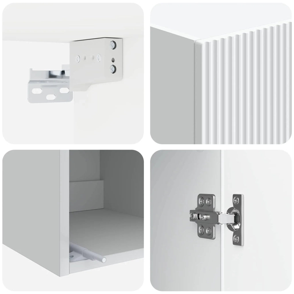 Mobiletto a muro Bianco 33 x 34,5 x 90 cm Legno ingegnerizzato 898415
