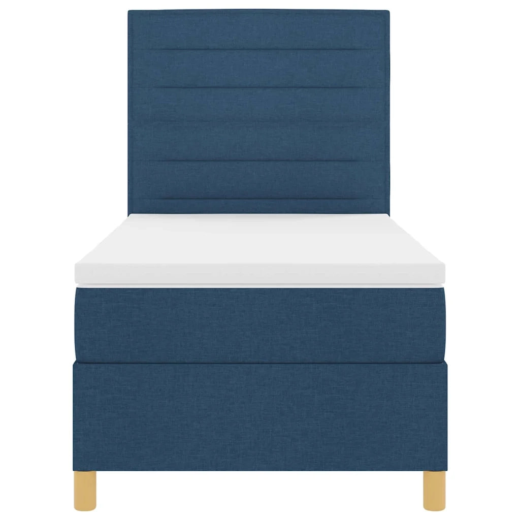 Letto a Sorgente LED con materasso Blu 100 x 200 cm Tessuto 3343004