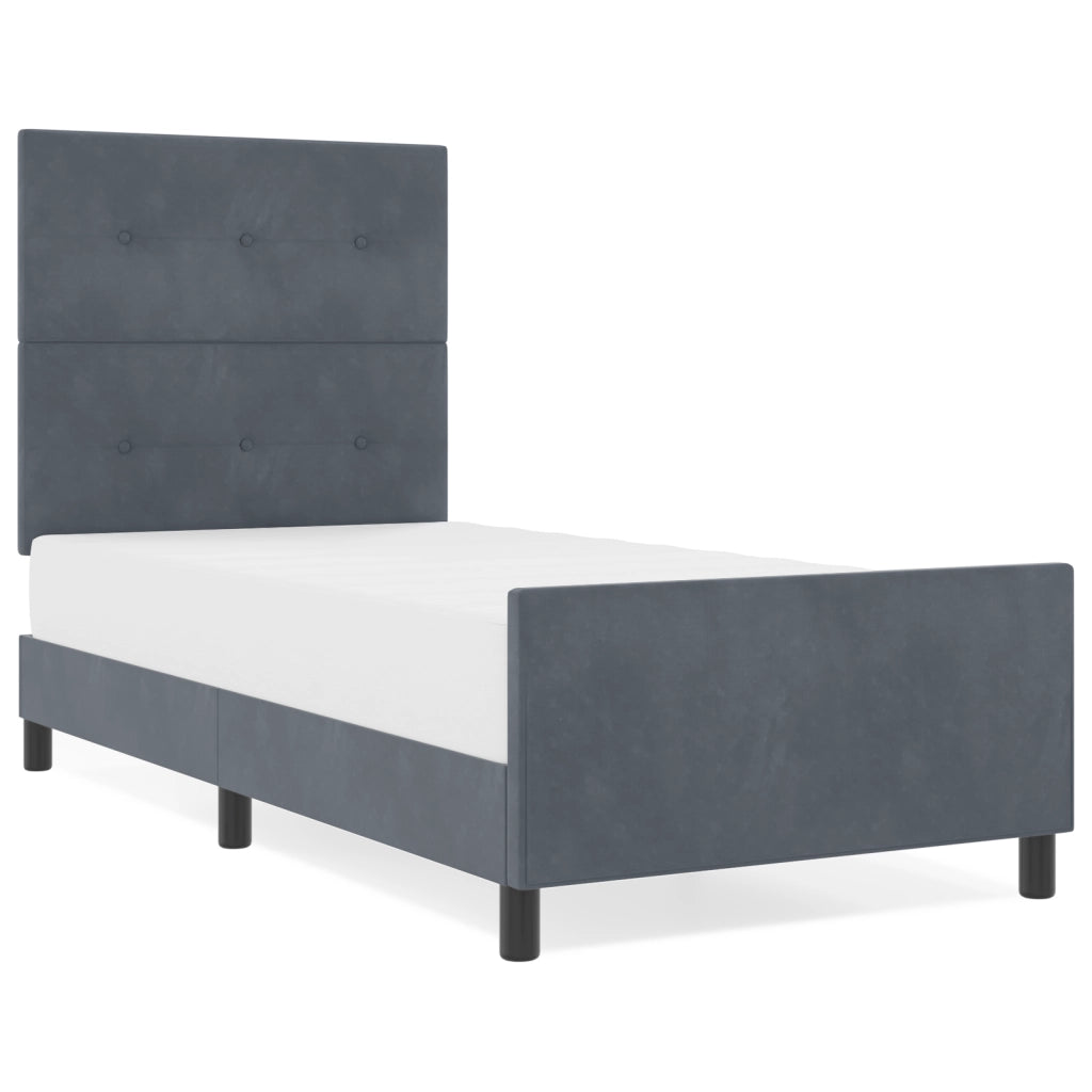 Struttura letto  Grigio scuro 80x200 cm in velluto