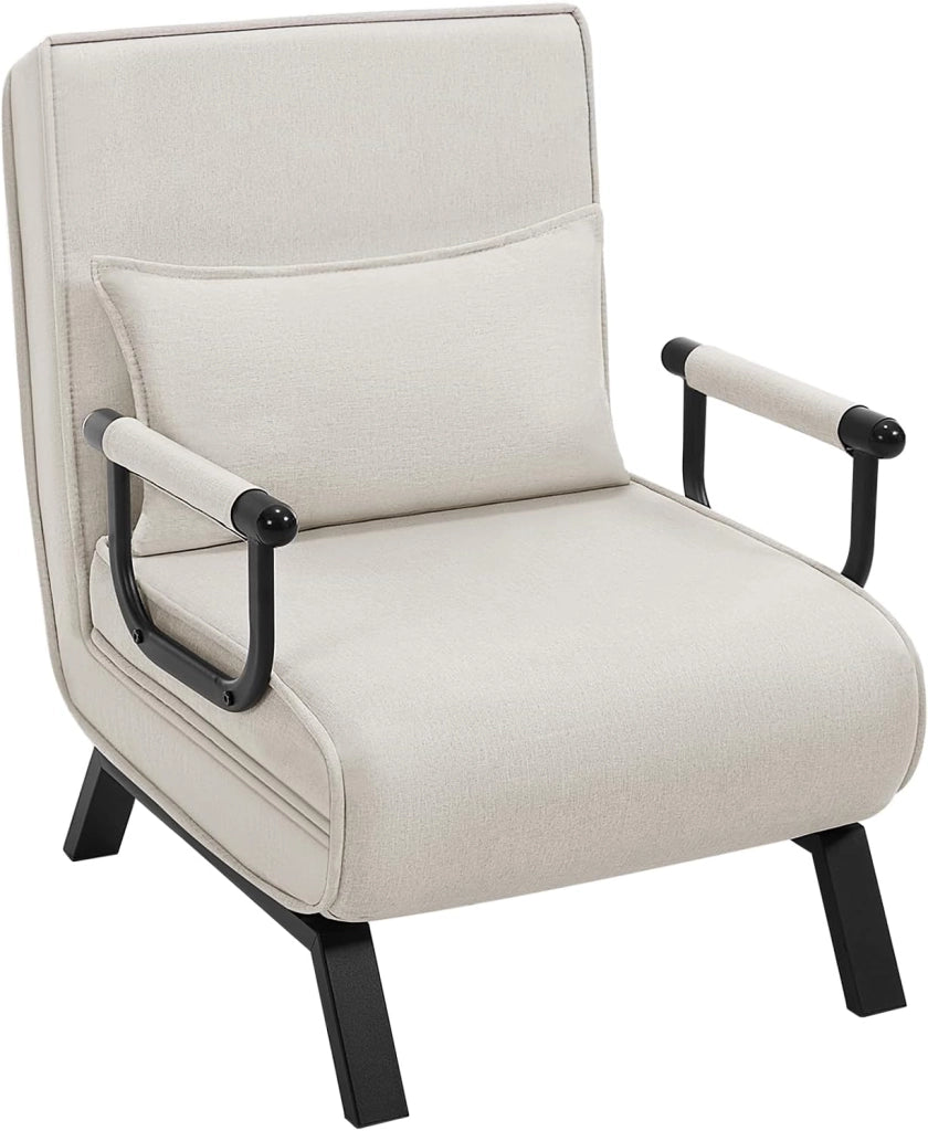 Poltrona Relax Reclinabile Convertibile, Divano Letto Trasformabile 3 in 1, con Schienale Regolabile in 5 Posizioni, Cuscino Rimovibile, Seduta Imbottita, 80x74x82cm, Grigio Scuro