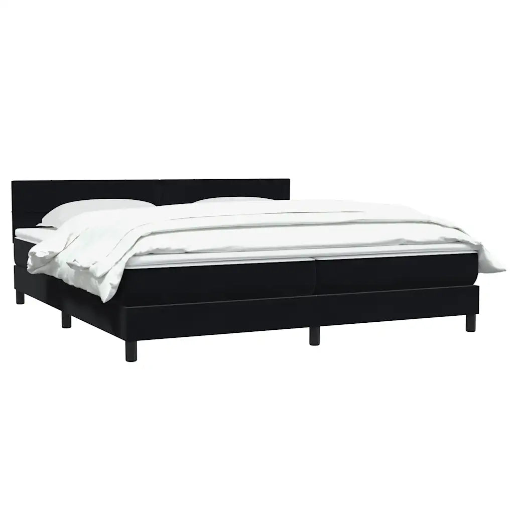 Giroletto a Molle con Materasso Nero 200x220 cm in Velluto 3316277