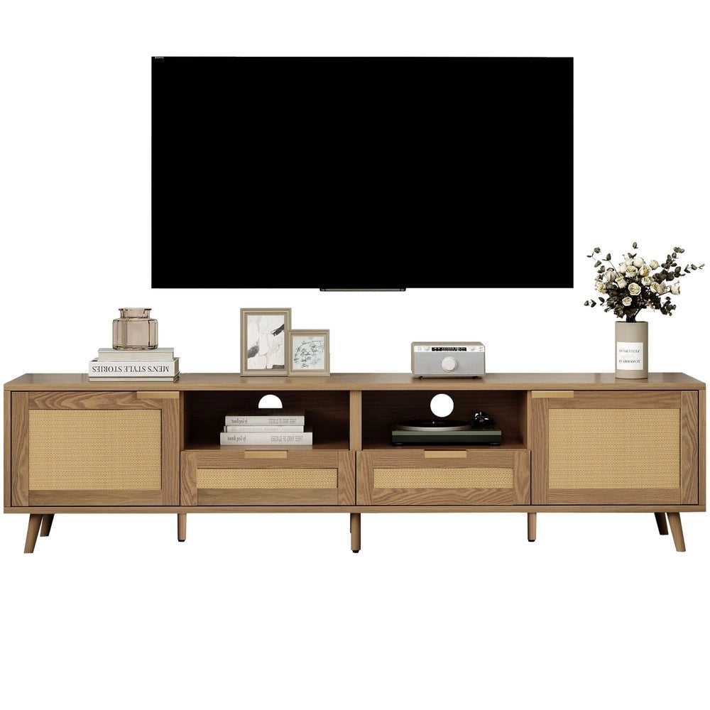 Mobile TV in Legno Massello e Rattan ¨C Xylo ¨C 200x37x49 cm