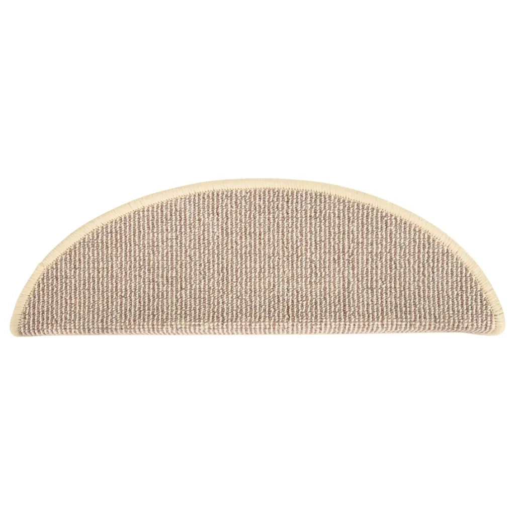 Tappetini per scale 15 pz 56x17x3 cm Bianco e Marrone Semicircolari 149852