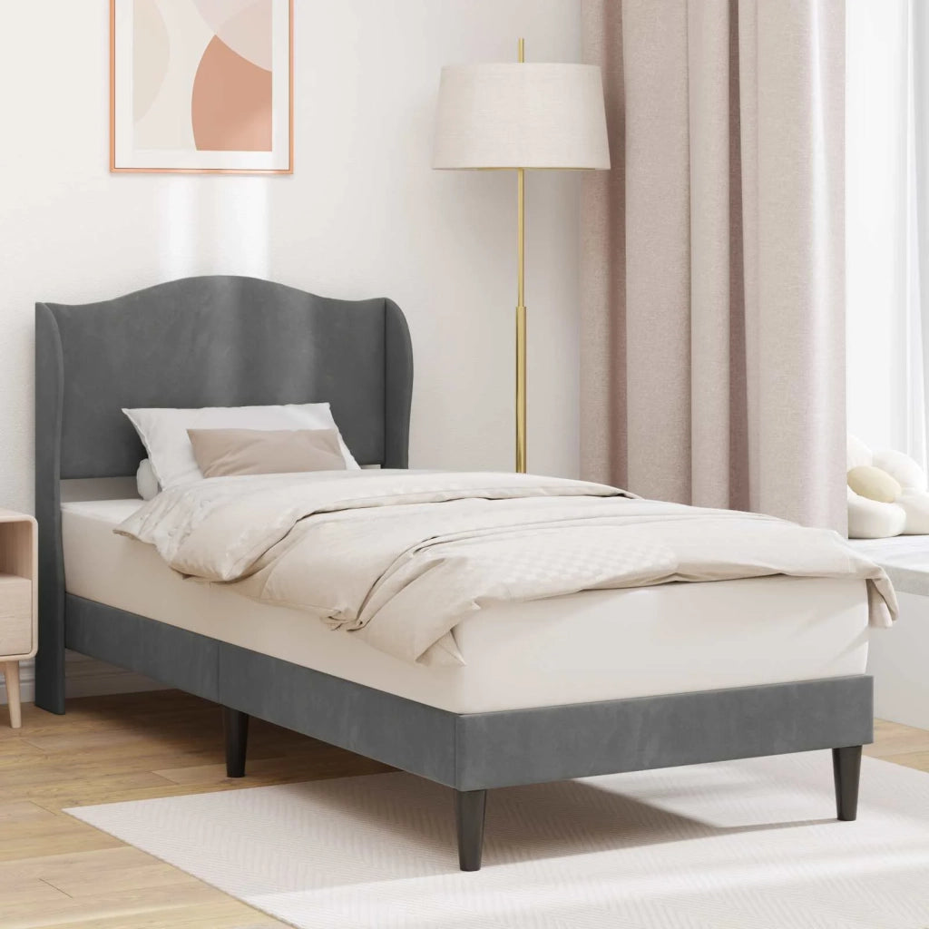 Struttura del letto Grigio Scuro 90 x 190 cm Velluto 42027888