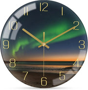 Orologio da Parete da 30 cm - Decorazione Stilizzata in Nero e Oro per Soggiorno, Cucina, Camera da Letto e Ufficio
