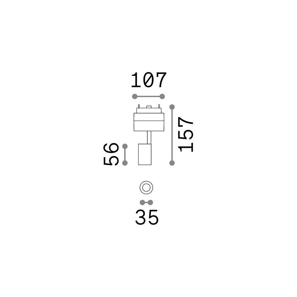 Sistema Binario Arca Alluminio Nero Led 5W 4000K Luce Naturale