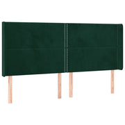 Testiera | Testata ad Orecchio Verde Scuro 203x16x118/128 cm in Velluto