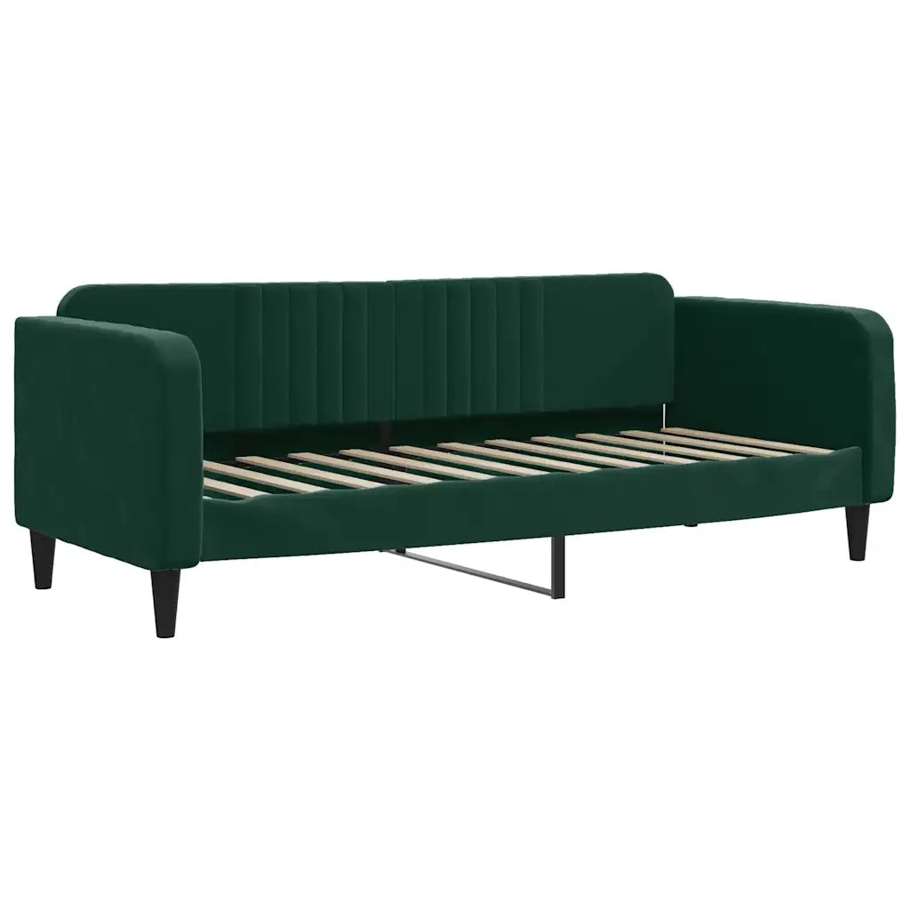 Divano Letto Estraibile Cassetti-Sofa Letto-Daybed Verde Scuro 80x200cm Velluto 130997