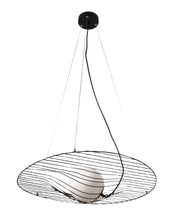 Homa Lampada a Sospensione in Metallo e Vetro Soffiato Nero, Attacco E27 40W, Design Elegante per Interni IP20, Altezza Regolabile 2000mm
