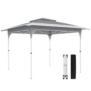 Gazebo Pop Up Pieghevole 3.5x3.5 m con Doppio Tetto e Borsa, in Metallo e Tessuto Oxford, Grigio Scuro