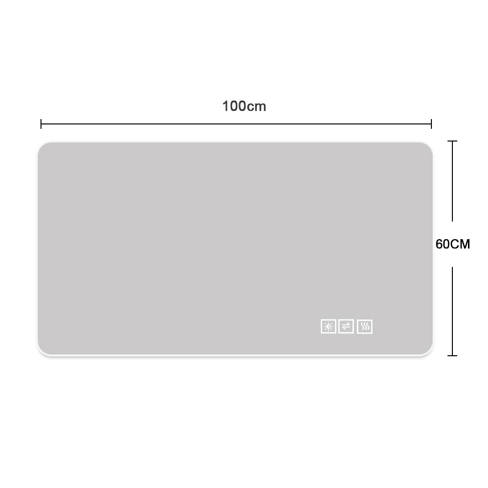 SPECCHIO BAGNO LED 60x100 cm Ovale Argento con funzione antiappannamento