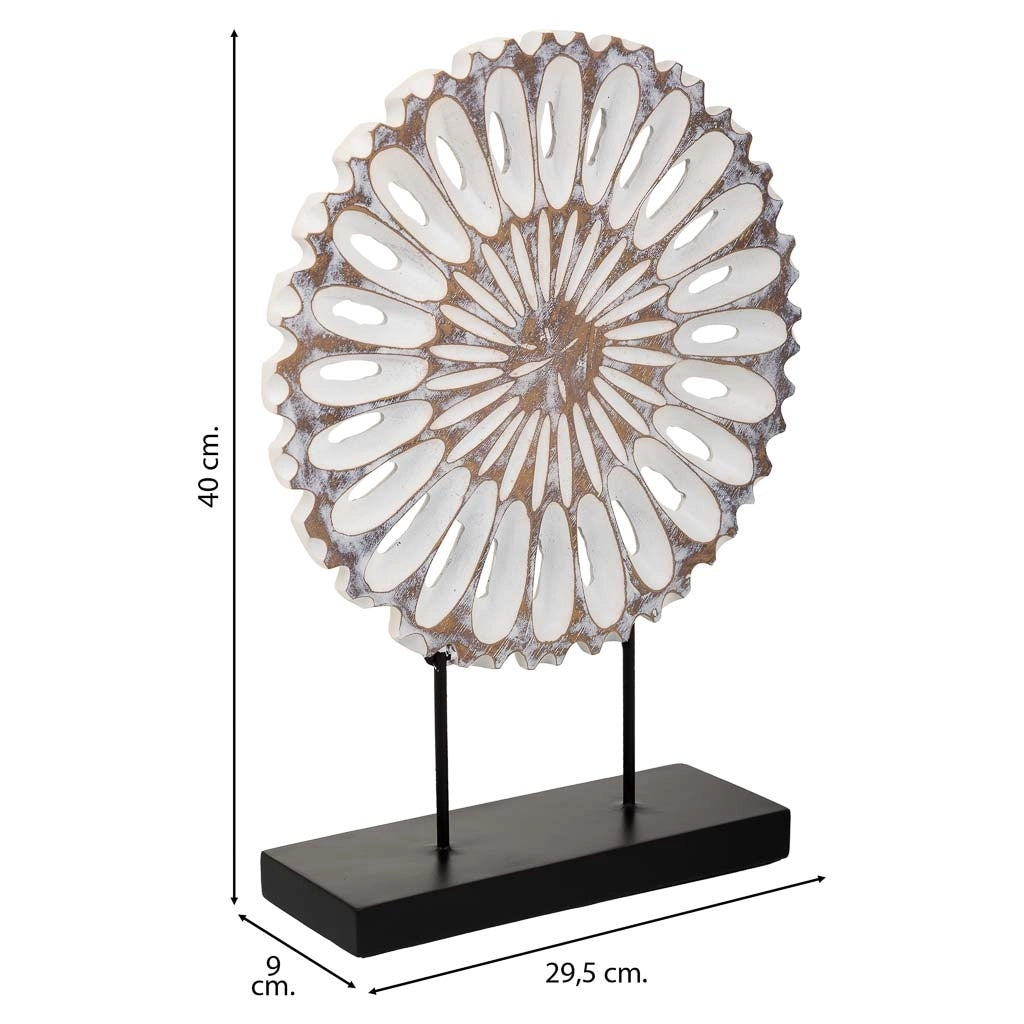Figura decorativa in poliresina bianca 29,5x9x40h