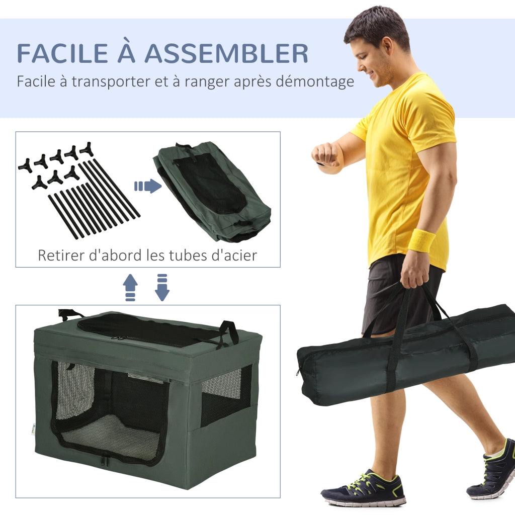 Contenitore per Animali Domestici ¨C zephmum ¨C 60x42x42 cm Grigio Nero