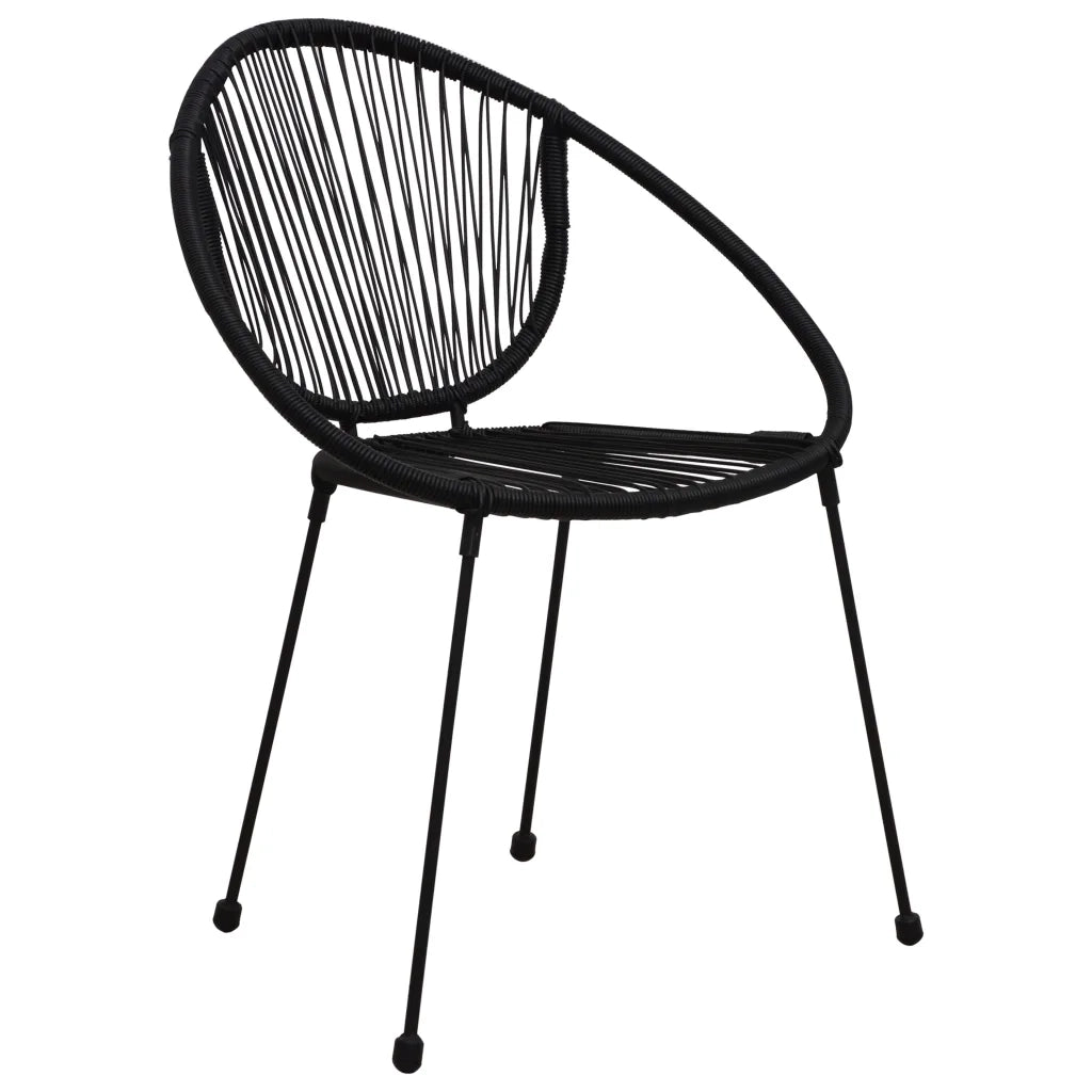 Set da Pranzo da Giardino 3 pz in Rattan PVC Nero 3060225