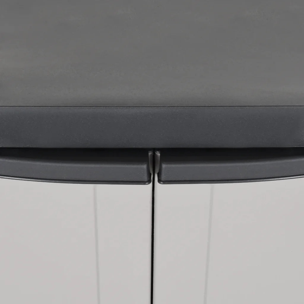 Armadio da Esterno Grigio e Nero 97x37x85 cm in PP 364202