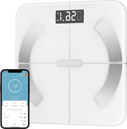 Pesa Corpo Connessa Bluetooth - Impedanciemetro per Analisi del Corpo - 13 Dati del Corpo - App (BMI - grasso corporeo - massa muscolare - BMR - spessore - acqua -)