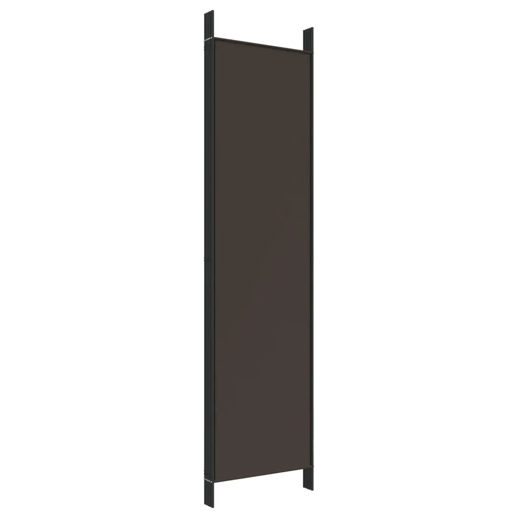 Divisorio a 5 Pannelli-Set di 5 pannelli Paravento Marrone 250x200 cm in Tessuto