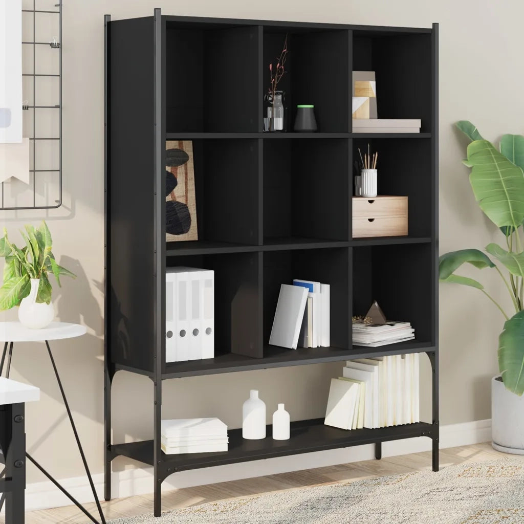 Libreria Nera 102x30x141,5 cm in Legno Multistrato 3214329