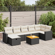 Set Divani da Giardino con Cuscini 8 pz Nero in Polyrattan 3325794