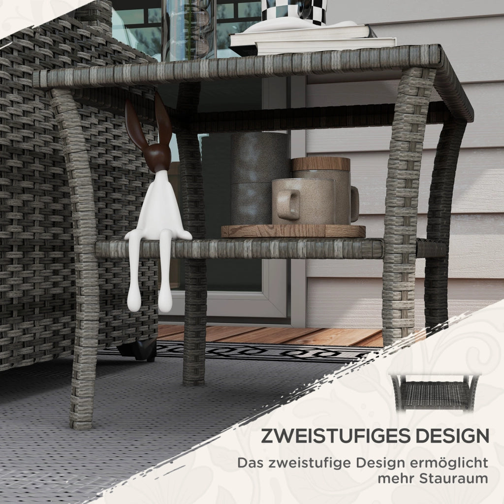 Tavolo da giardino in polyrattan quadrato ¨C Zephmum ¨C 50x50x45 cm