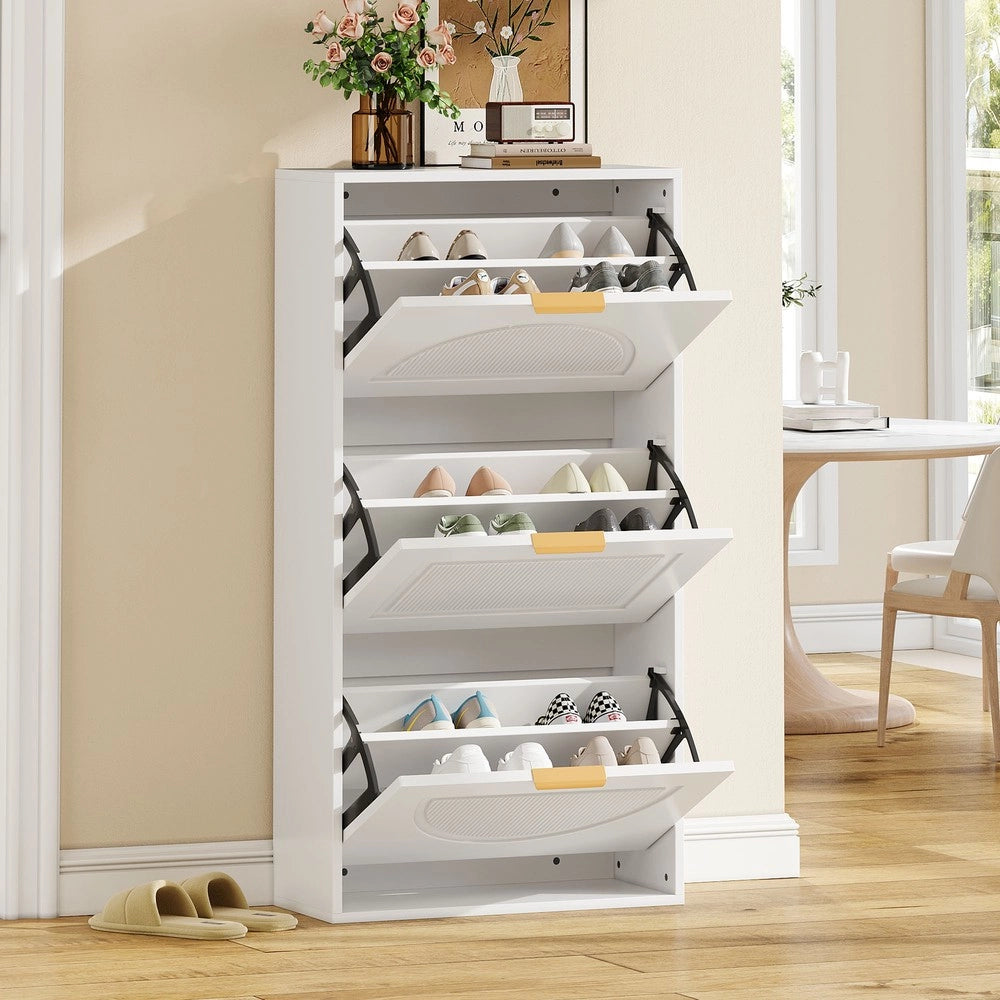Scarpiera Slim a 3 Ante ¨C MINIMAL ¨C Bianco, 60x24x114 cm