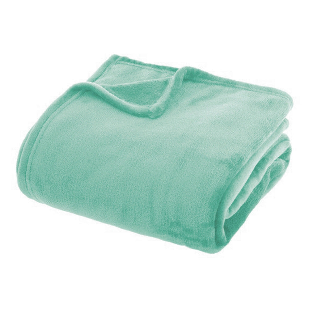 Plaid Morbidissimo Tinta Unita Coperta Soffice Pile Caldo Letto Divano Verde 210x230 cm
