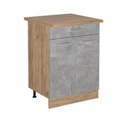 Vicco Mobiletto base per cucina Calcestruzzo 60 cm con cassetto, PL Rovere