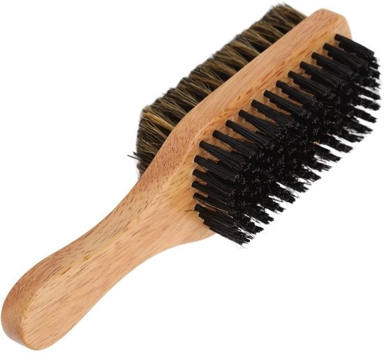 Spazzola per barba biconica - Manico in legno di gomma - Setole di cinghiale vero/imitate - Impugnatura ergonomico - Per stili di barba - Manutenzione e disimballaggio - Spazzola per barba