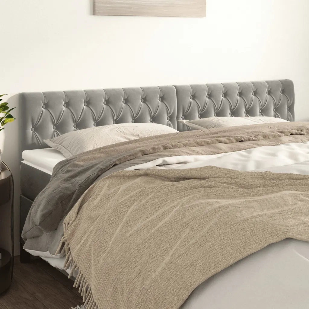 Testiera | Testata Grigio Chiaro 200x7x78/88 cm in Velluto