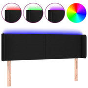Testiera | Testata a LED Nera 147x16x78/88 cm in Tessuto