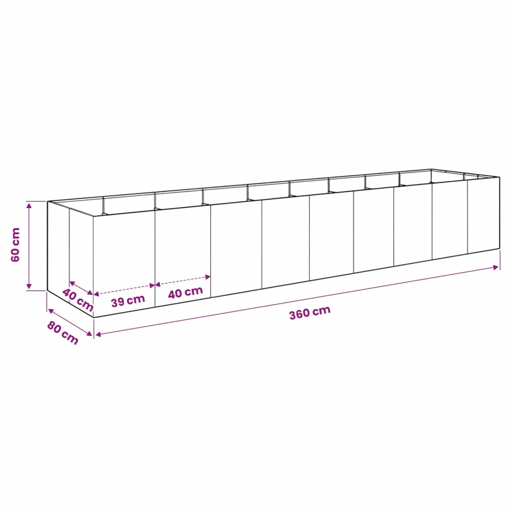 Vaso da giardino Bianco 360 x 80 x 60 cm 3422164
