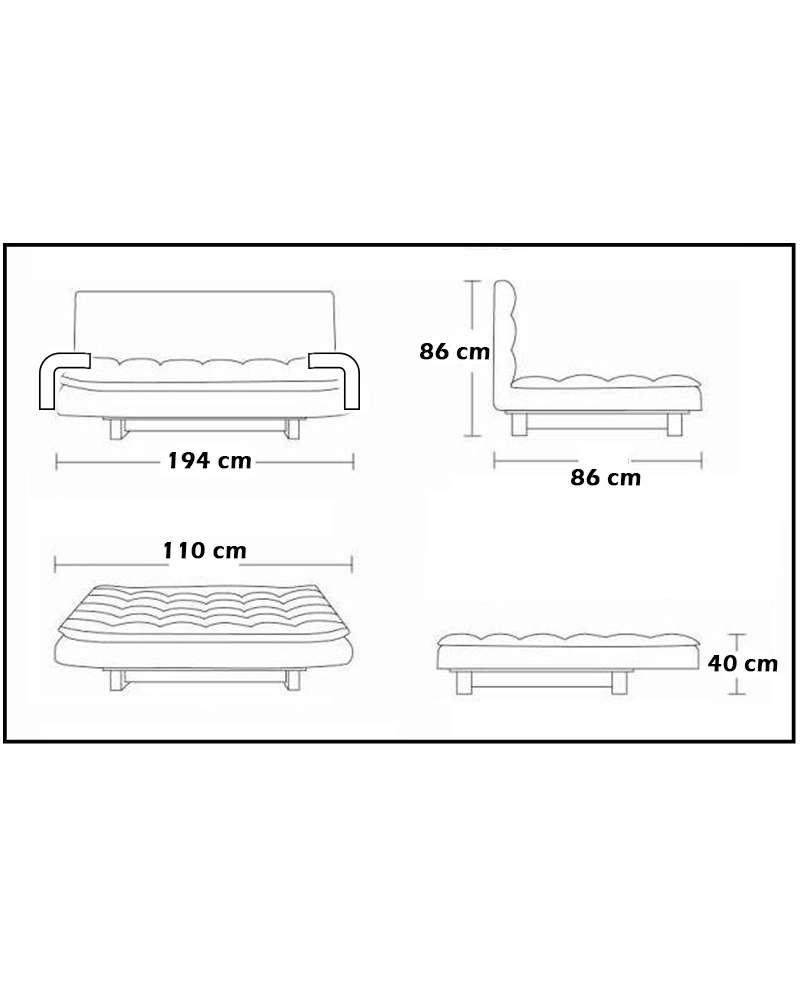 Divano letto reclinabile 3 posti ecopelle bianco Sicorage Crusy