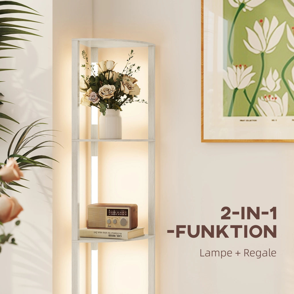 Libreria Angolare LED Dimmabile ¨C zephmum ¨C 41x30x164cm Quercia